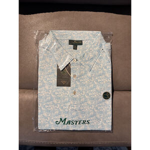 NEW MEN’S MASTERS GOLF BERCKMAN’S PLACE AUGUSTA NATIONAL POLO SIZE XL BLUE FLORA